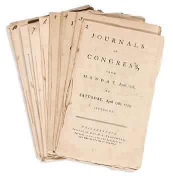 (AMERICAN REVOLUTION--1779.) 19 issues of the Claypoole serial printing of the Journals of Congress from 1779.                                   